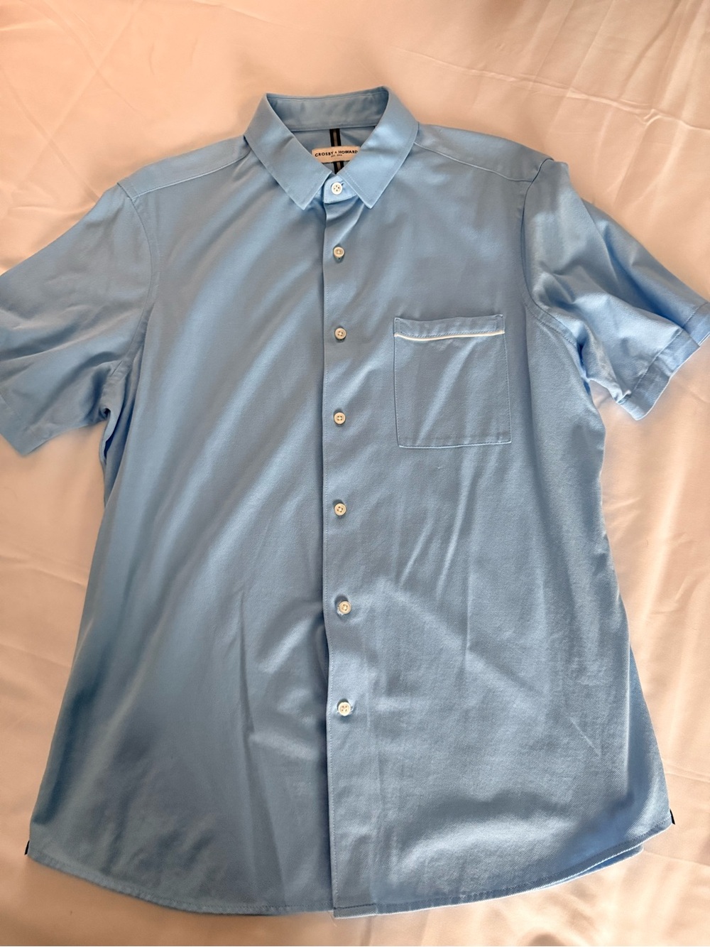 Light Blue Short-Sleeve Button-Up Shirt by Crosby & Howard